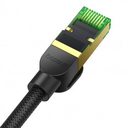 Braided network cable cat.8 Baseus Ethernet RJ45, 40Gbps, 1m (black)