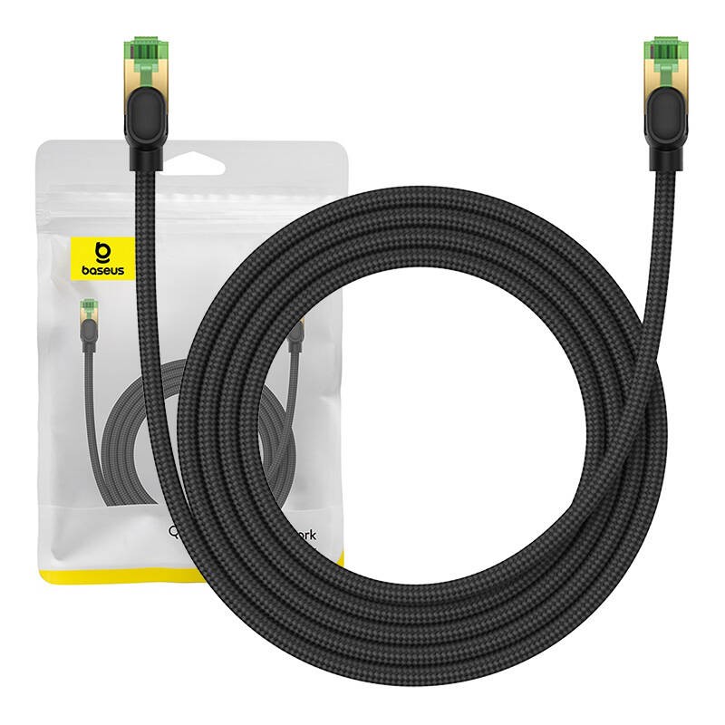 Braided network cable cat.8 Baseus Ethernet RJ45, 40Gbps, 2m (black)