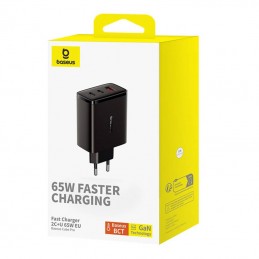 Wall charger Baseus OS-Cube Pro 2xUSB-C + USB, 65W (black)