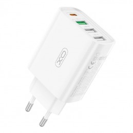 Wall charger XO L120 3x USB, 1x USB-C, 18W (white)