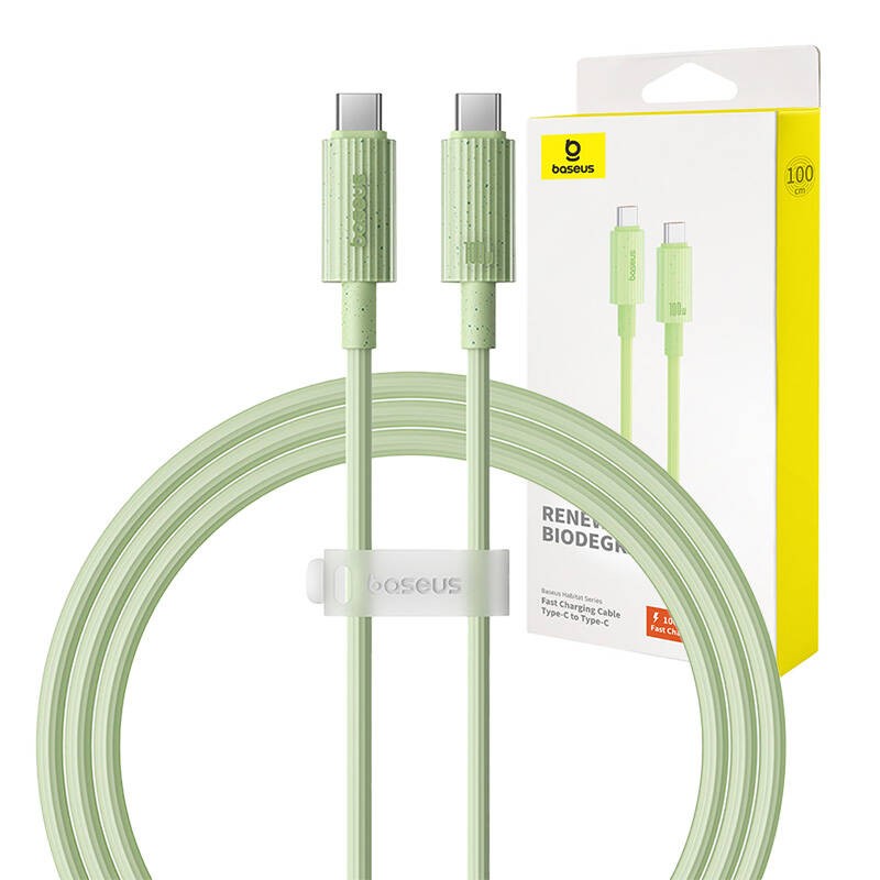 Fast Charging cable Baseus USB-C to USB-C Habitat Series 1m 100W (green)