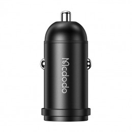 Mcdodo CC-7492 car charger, USB-C, 30W + USB-C to Lightning cable (black)