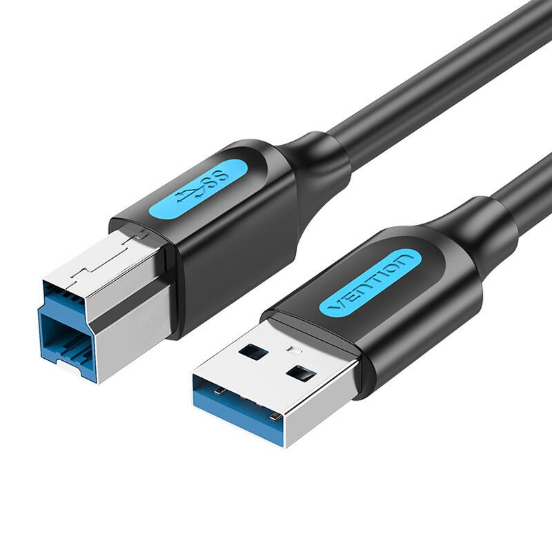 USB 3.0 A to B cable Vention COOBF 1m Black PVC