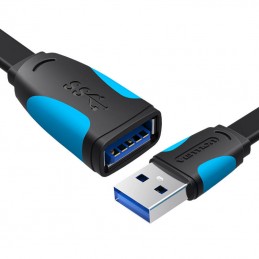 Flat USB 3.0 extender Vention VAS-A13-B200 2m Black