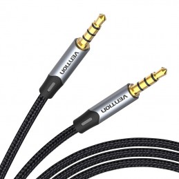 TRRS 3.5mm Male to Male Aux Cable 0.5m Vention BAQHD Gray