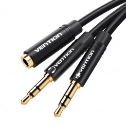 2x 3.5mm Audio Cable 0.3m Vention BBUBY Black