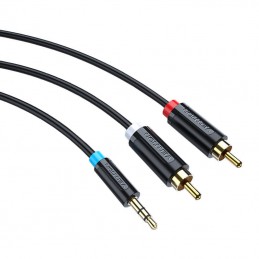 3.5mm Male to 2x Male RCA Cable 1.5m Vention BCLBG Black