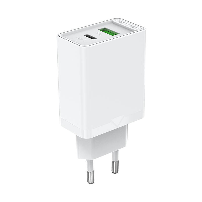 USB(A+C) Wall Charger Vention FBBW0-EU (18W/20W) White