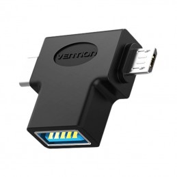 USB to USB-C and Micro USB OTG Adapter Vention CDIB0