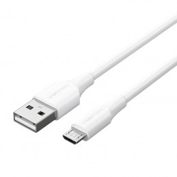 USB 2.0 Male to Micro-B Male 2A 3m Vention CTIWI (white)