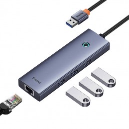 4in1 Hub Baseus  UltraJoy USB-A to USB 3.0 + RJ45 (space grey)