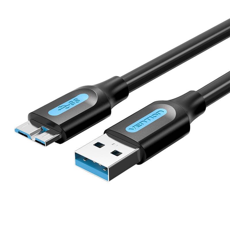 USB 3.0 A male to Micro-B male cable Vention COPBF 1m Black PVC