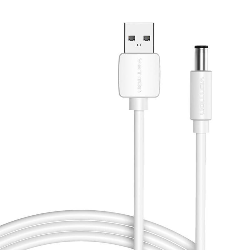 USB to DC 5.5mm Power Cable 1m Vention CEYWF (white)