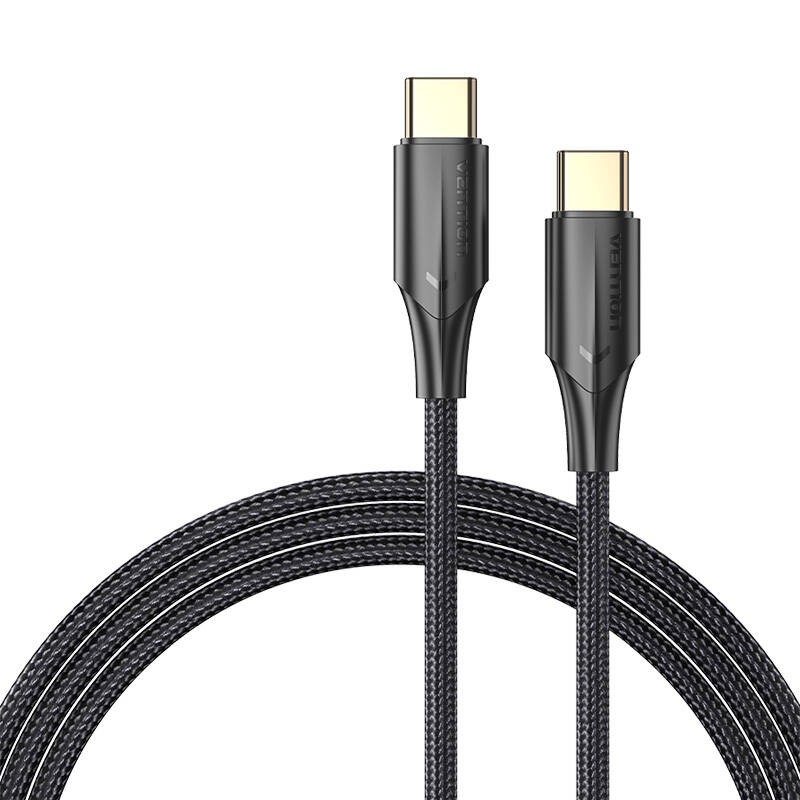 USB-C 2.0 to USB-C 3A Cable Vention TAUBH 2m Black LED