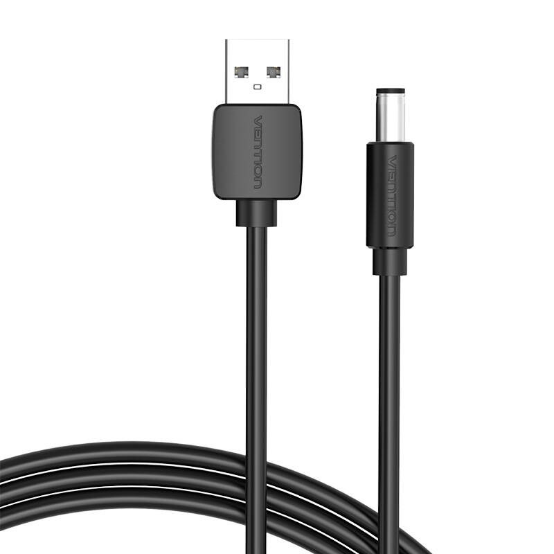 USB to DC 5.5mm Power Cable 1.5m Vention CEYBG (black)