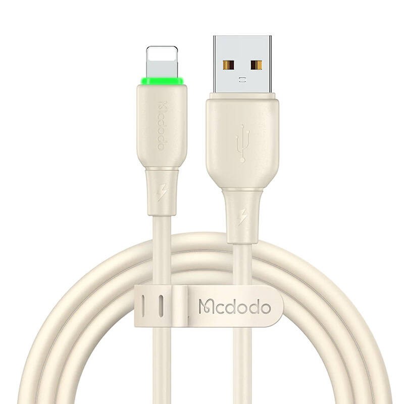 USB to Lightning Cable Mcdodo CA-4740 with LED light 1.2m (beige)