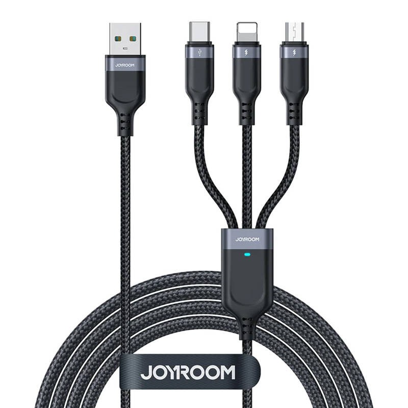 Cable USB Multi-Use Joyroom S-1T3018A18 3w1 / 3,5A / 2m  (black)