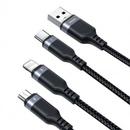 Cable USB Multi-Use Joyroom S-1T3018A18 3w1 / 3,5A / 2m  (black)