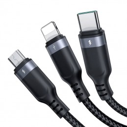 Cable USB Multi-Use Joyroom S-1T3018A18 3w1 / 3,5A / 2m  (black)