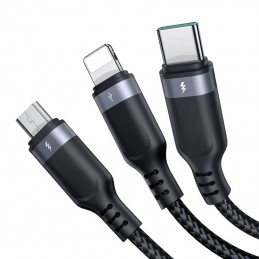 Cable USB Multi-Use Joyroom S-1T3018A18 3w1 / 3,5A / 1,2m  (black)