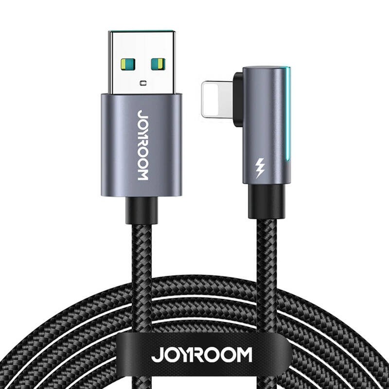 USB to Lightning cable, angled Joyroom S-AL012A17 2.4A, 1.2m (black)