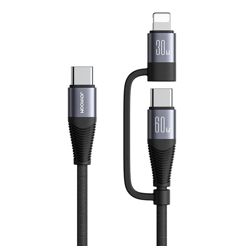 Cable Joyroom SA37-1T2 2in1 2C 1L, 60W, 1.2m black