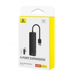 4in1 Hub Baseus  UltraJoy Lite USB-A to USB 3.0 50cm (black)