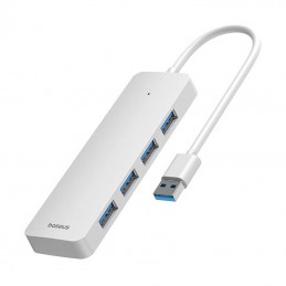 4in1 Hub Baseus  UltraJoy Lite USB-A to USB 3.0 15cm (white)