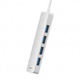 4in1 Hub Baseus  UltraJoy Lite USB-A to USB 3.0 15cm (white)