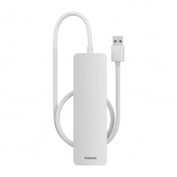 4in1 Hub Baseus  UltraJoy Lite USB-A to USB 3.0 50cm (white)