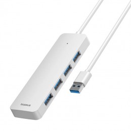 4in1 Hub Baseus  UltraJoy Lite USB-A to USB 3.0 50cm (white)