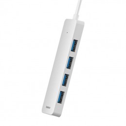 4in1 Hub Baseus  UltraJoy Lite USB-A to USB 3.0 50cm (white)