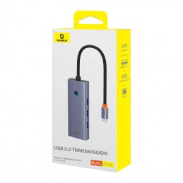 Hub 5in1 Baseus UltraJoy 5-Port ( 3xUSB3.0+RJ45+PD) grey