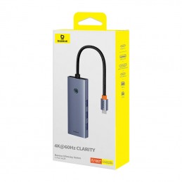 Hub 7in1 Baseus UltraJoy, USB-C - HDMI, VGA, 4xUSB 3.0, PD (grey)