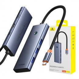 Hub 7in1 Baseus UltraJoy, USB-C - HDMI, VGA, 4xUSB 3.0, PD (grey)