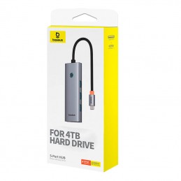 Hub 5in1 Baseus UltraJoy 5-Port (4xUSB 3.0,  PD) grey