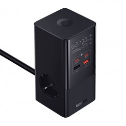 Wall charger / powerstrip Baseus PowerCombo 100W (black)