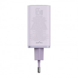 Baseus GAN6 Pro Fast Charger, 2xUSB-C + 2xUSB, 65W (purple)