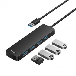 4in1 Hub Baseus  UltraJoy Lite USB-A to USB 3.0 1m (black)