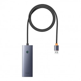 Hub Baseus UltraJoy Series Lite 4-Port 100cm (USB to USB3.0*4+Type-C 5V) (gray)