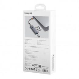 Hub Baseus UltraJoy Series Lite 4-Port (Type-C to USB3.0*4+Type-C 5V) (gray)