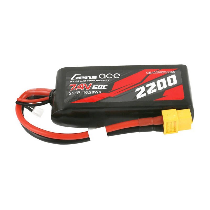 Lipo Battery GENS ACE 2200mAh 7.4V 2S1P 60C