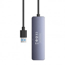 Hub 4in1 Baseus UltraJoy Lite 100cm USB-A to 4x USB 3.0 + USB-C 5V (grey)