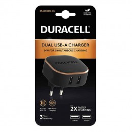 Duracell síťová nabíječka 2xUSB 2,4A 24W (černá)