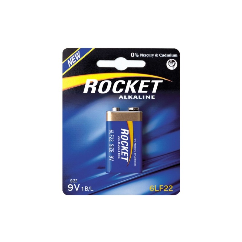 Rocket 6LR22-1BB (9V) Blister Pack 1pcs