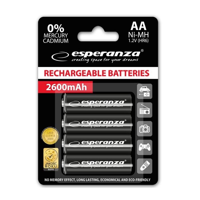 Esperanza EZA106 PRECHARGED HR6 2600MAH ALWAYS READY BLISTER PACK 4PCS.