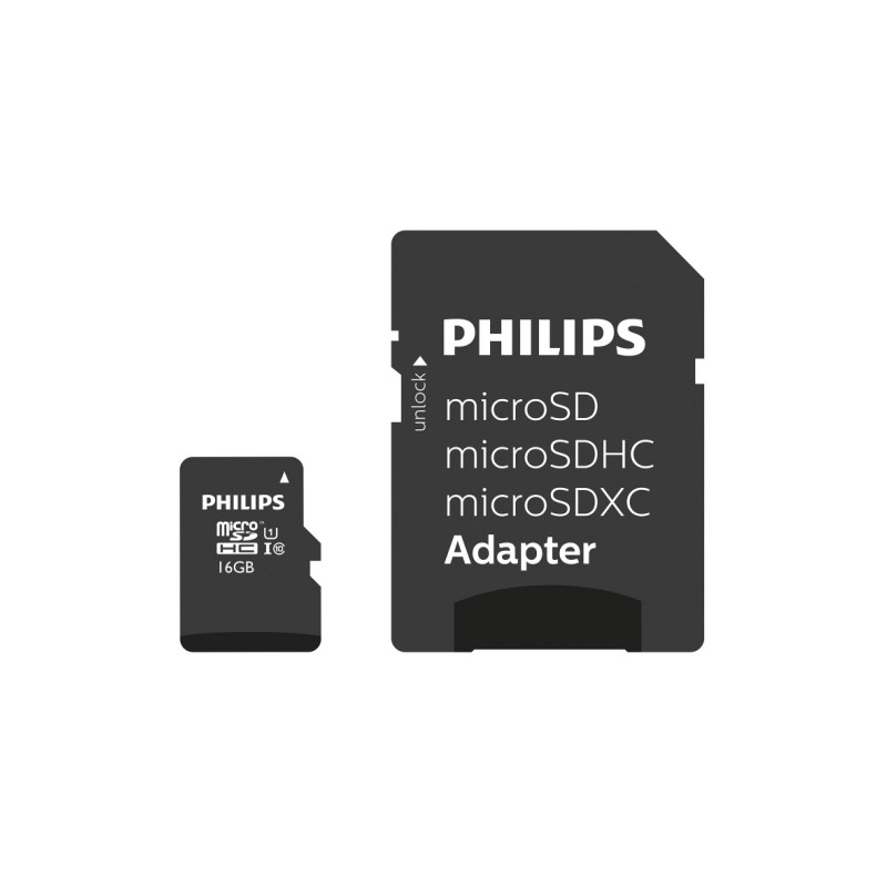 Philips MicroSDHC 16GB class 10/UHS 1 + Adapter