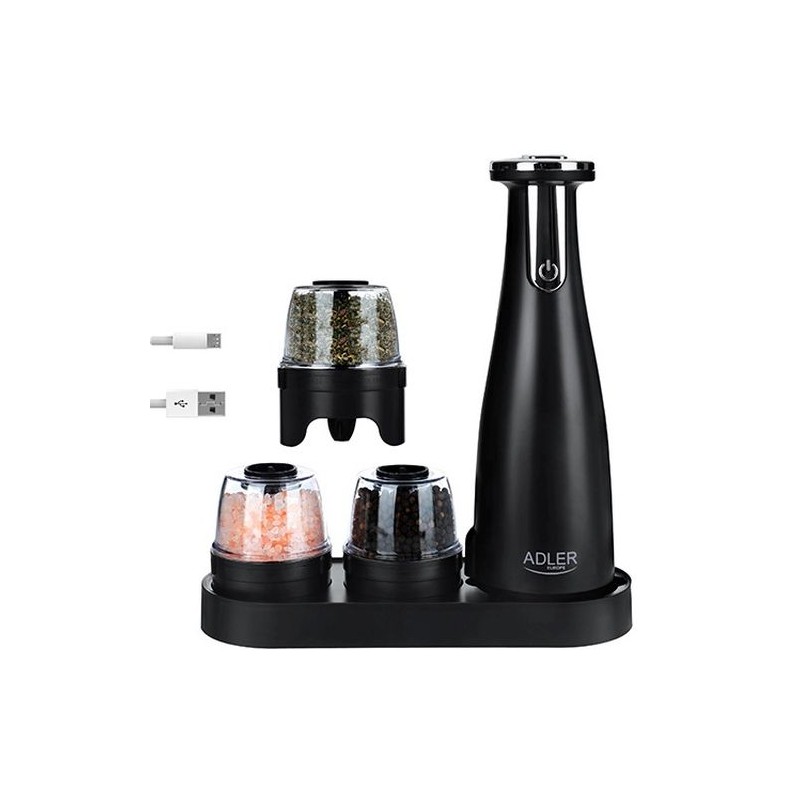 Adler AD 4449B Electric Salt and Pepper Grinder - USB