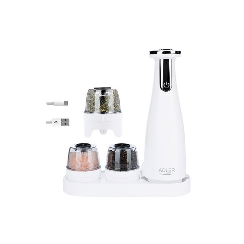 Adler AD 4449W Electric Salt and Pepper Grinder - USB