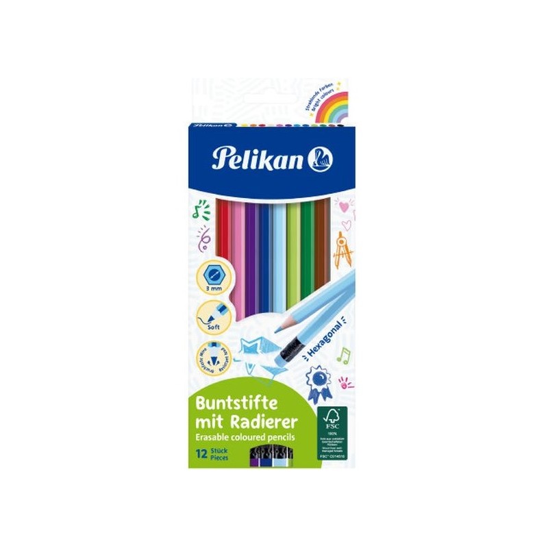 PELIKAN COLORED PENCILS HEXAGONAL 12 pieces (700689)